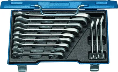 Produktbild von GEDORE 7 UR-012 Satz Maulschlüssel mit Ringratsche, umschaltbar 12-teilig 8-19 mm, 2297418