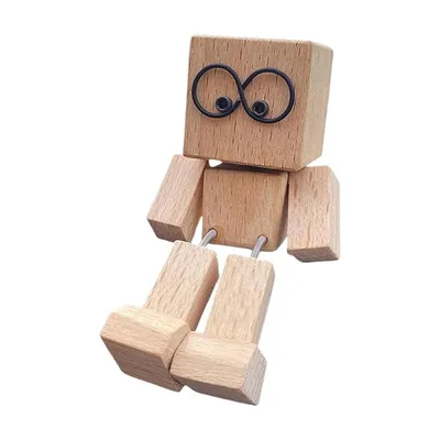 Produktbild von Lustige Wackelfigur aus Holz, wackelnder Holzmann, handgemacht, ideales Geschenk für Auto, Büro und Zuhause