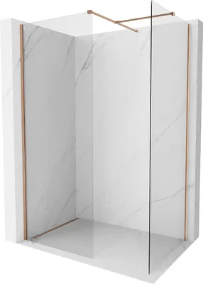 Produktbild von Mexen Kioto-X Duschwand Walk-in 120 x 90 cm, transparent 10 mm, gebürstetes Kupfer - 800-120-202-65-00-090-X