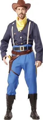 Cowboy Kostüm Nordstaatler Captain John Wayne für Herren Gr. M-XL blau Western Wilder Westen Cowboy und Indianer Fasching Karneval Mottoparty Filmheld