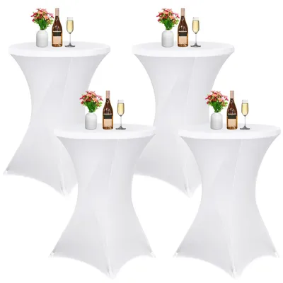 Imagen del producto de Juego de 4 manteles elásticos para mesas de cóctel, ideales para bares y bodas