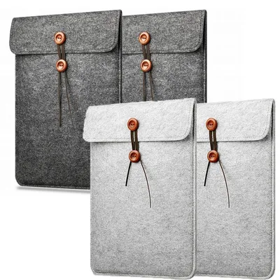 Obrázek produktu pro 3 kusy obálky na dokumenty z filcu, formát A4, aktovka se zapínáním na knoflík, barvy: černá/bílá/šedá, rozměry 330x240 mm