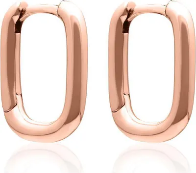 Produktbild von Eckige Creolen für Damen von JEWLIX aus 925er Silber, rosé