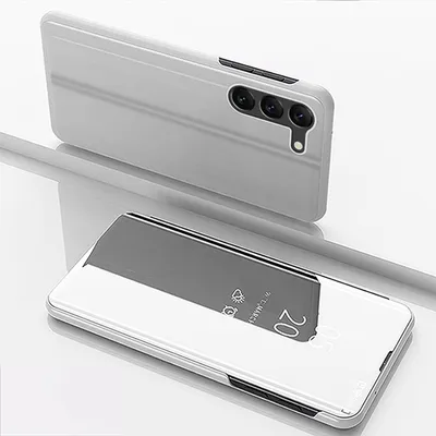 Produktbild von Für Samsung Galaxy S24 Plus View Spiegel Handy Smart Cover Wake UP Funktion Case Silber
