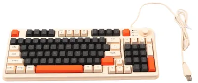 Image de Clavier gaming USB 94 touches, rétroéclairage LED, ergonomique, pieds rabattables, touches multimédia, clavier filaire pour ordinateur de bureau et portable, version Bee