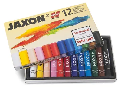 Produktbild von Jaxon Ölpastellkreide 12er Set Kartonetui - brillante lichtechte Farben für