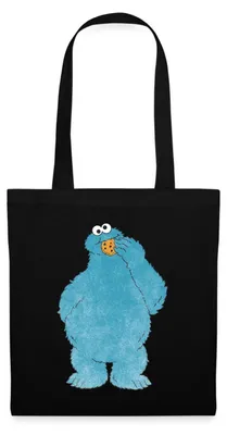 Produktbild von Spreadshirt Sesamstraße Krümelmonster Naschen Stoffbeutel, One size, Schwarz