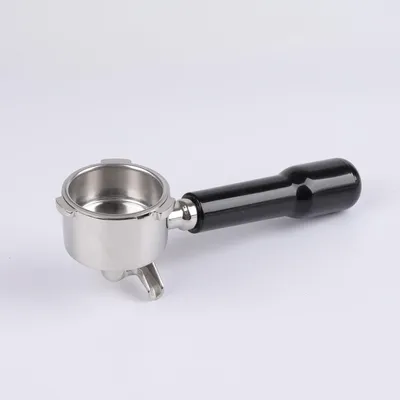 Produktbild von Siebträger 51mm 3ohren Mit Doppel Auslauf für Delonghi Dedica EC680/EC685/EC885Filterkorb mit ABS griff und Edelstahl-Siebträger-Filterhalter Schwarz
