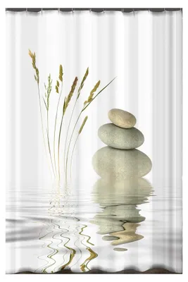 Produktbild von Duschvorhang aus Digitaldruck-Qualität Textil Wellness Stone 120x200cm inkl. Ringe