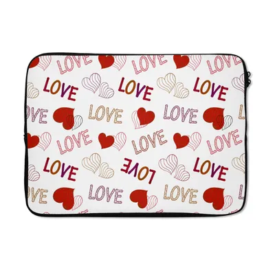 Produktbild von MuchoWow® Laptop Hülle 13 Zoll Liebe - Herz - Muster Laptoptasche - Laptophülle - Sleeve - Rundumschutz