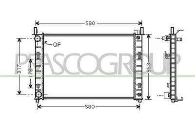 Produktbild von PRASCO FD340R001 Kühler Wasserkühler Motorkühler für FORD Fiesta Mk5 Schrägheck (JH1, JD1, JH3, JD3) FUSION (JU) Fiesta Mk5 Kastenwagen