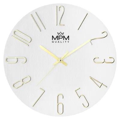 Produktbild von MPM-Quality Primera Wanduhr Kunststoff Weiß 30,5 cm