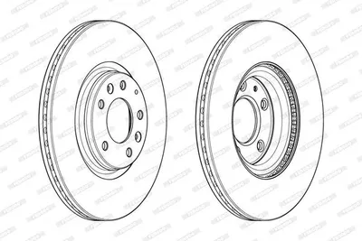 Image de 2 disques de frein FERODO, modèle DDF1880C, pour FIAT Ducato, version fourgon (250_ 290_), épaisseur 9 mm