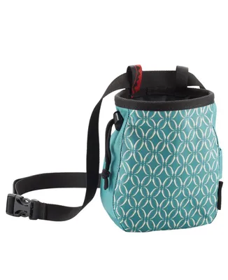 Chalk Bag Beta von RedChili in Türkis mit geometrischem Muster; geeignet für Klettern.