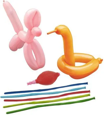 Produktbild von Papstar Modellierballons 120 cm farbig sortiert mit Pumpe und Aufbauanleitung, 50 Stück