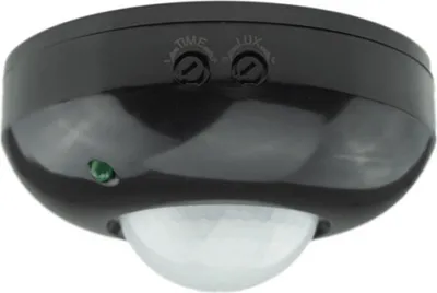 Zdjęcie produktu dla Czujnik ruchu PIR sufitowy do 300W IP20 czarny regulowany Ecolight EC20335