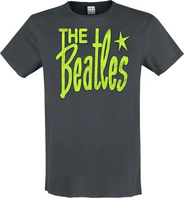 Produktbild von The Beatles T-Shirt Herren Amplified Collection - Retro Logo Neon Green charcoal XL