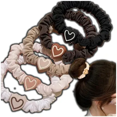 Produktbild von EDIBAZZAR | 5er Set gerüschte braun-beige Haarbänder