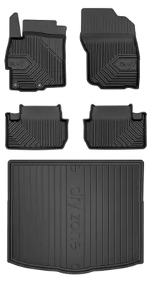 Zdjęcie produktu dla Dywaniki gumowe + mata bagażnika do Mitsubishi Lancer VIII 2007-2017 (hatchback) – czarne, dopasowane – Wielganizator