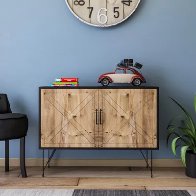 Obrázek produktu pro Skye Decor, Jupiter- JupiterKLN, antracit, borovice, komoda, 77x100x40 cm, 100% melaminovaná dřevotříska