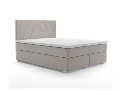 Obrázek produktu pro MOB, Manželská postel Boxspring 140 cm - Lanarra (béžová) (s úložným prostorem)
