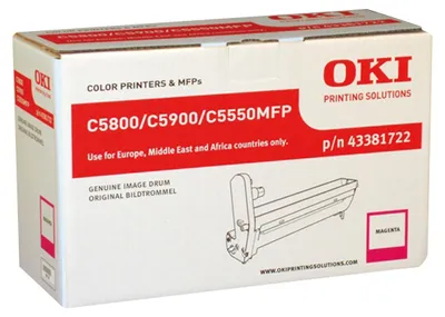 Zdjęcie produktu dla OKI 43381722, Oryginalny, C5800, C5900, C5550MFP, 20000 stron(y), Druk laserowy, Purpurowy, Czarny