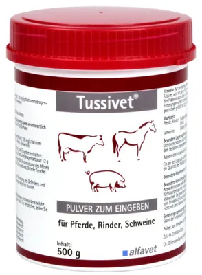 Produktbild von Tussivet von alfavet für Pferde, Rinder und Schweine gegen Husten 500g