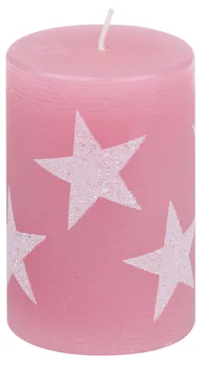 Produktbild von Stumpenkerze "Multistern" Rosa 100/68 mm