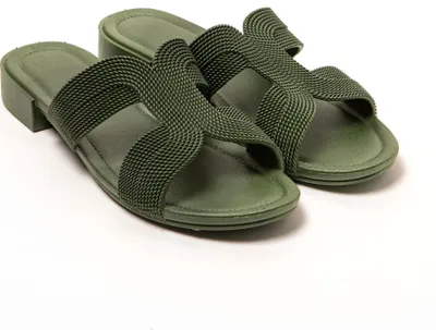 Produktbild von BRASILERAS Damen Sandalen mit rutschfester Sohle bequem schuhe für strand/schwimmbad/stadt militärgrün 37 EU - UBMARD