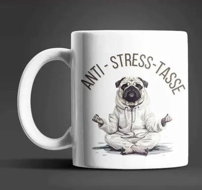 Produktbild von Yoga Hund Bulldogge Anti Stress Keramik Kaffeetasse Teetasse Tasse Geschenke