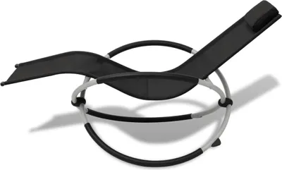 Produktbild von vidaXL Sonnenliege Geometrisch Outdoor Stahl Schwarz und Grau