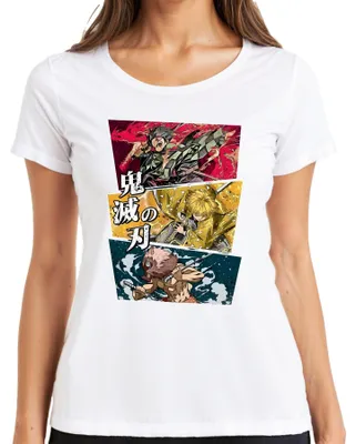 Obrázok produktu pre kimetsu no Yaiba Tanjiro Zenitsu Inosuke Anime Gift Dámske tričko, biele, S