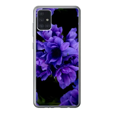 Produktbild von MuchoWow® Handyhülle Schutzhülle Hülle für Samsung Galaxy A52 5G Muster - Blumen - Lila Silikon Softcase Handy Hülle - Umschlag
