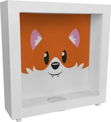 Produktbild von Rahmen Spardose aus Holz aus Keramik mit niedlichem Fuchs-Gesicht - für kleine