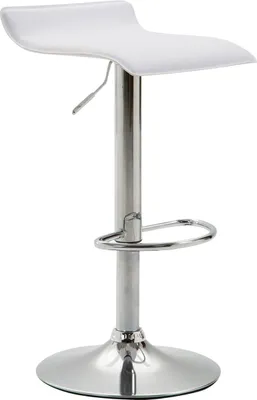 Produktbild von CLP Barhocker Dyn V2 Kunstleder höhenverstellbar und drehbar weiß Gestell Farbe chrom