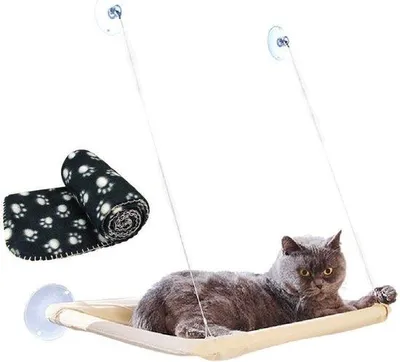 Produktbild von Famanu Katzenbett für Sonnenbaden - Hängende Fensterbankliege grau