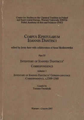 Produktbild von Inventory of Ioannes Dantiscus' Correspondence, part 4, vol. 1