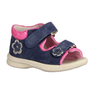 Produktbild von Superfit Polly 6000958100 Sandale, Mädchen, Blau/Rosa, Leder, NEU - Kinderschuhe Lauflernschuhe Gr. 18 - 26, Blau, leder/textil (velour)