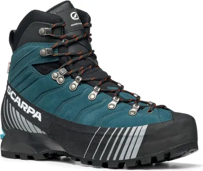 Ribelle CL HD Mountain Elite Schuhe von Scarpa in Blau mit grauen und roten Akzenten; geeignet für Damen.