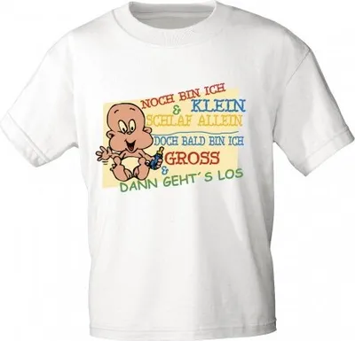 Produktbild von Kinder T-Shirt mit Print - Noch bin ich klein ... - 08212 - weiß - Gr. 86-164 Größe - 152/164