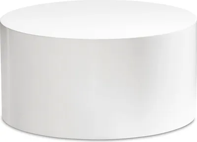 Produktbild von Couchtisch MONOBLOC 60x60x30 cm Weiß Hochglanz, Design Wohnzimmertisch Rund, Lounge Sofatisch Schlicht, Kaffeetisch Modern