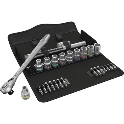 Zdjęcie produktu dla Wera 8100 SC 8, Zestaw kluczy nasadowych, Czarny, Chrom, CE, Rękojeść z mechanizmem zapadkowym, 1 szt., 1/2"