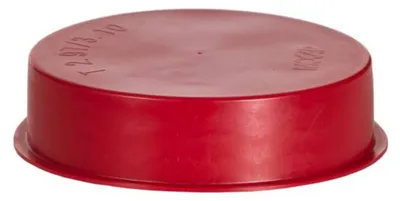 A red plastic cap for air connections.