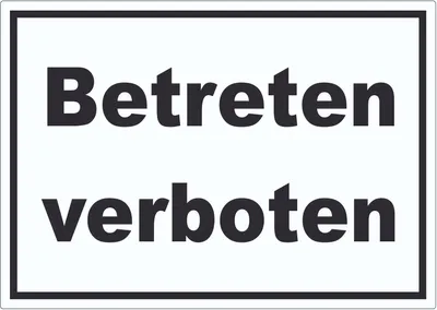 Produktbild von Betreten verboten Schild schwarz-weiß A3 Rückseite selbstklebend
