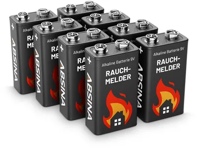 Produktbild von 8er Pack Alkaline 9V 6LR61 Block-Batterien ideal für Rauchmelder, Rauchwarnmelder, Messgeräte, Spielzeuge und Weitere