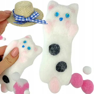 Produktbild von SquishySquishies Weißes Kätzchen Quetschball Weiche Pfote Sensorisch
