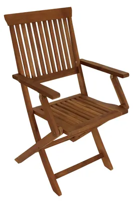 Produktbild von Klappstuhl Gartenstuhl Stuhl 4er Set mit Armlehnen klappbar aus Akazienholz