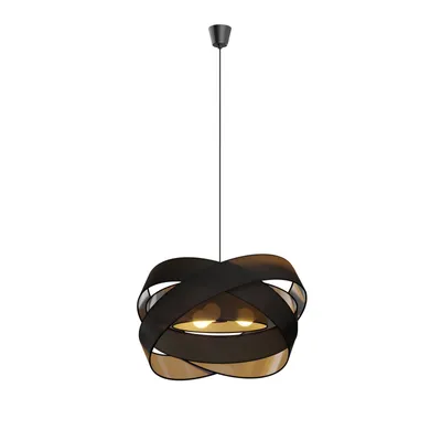 Produktbild von Lindby Pendellampe Simaria, schwarz, Textil, Ø 60 cm, E27