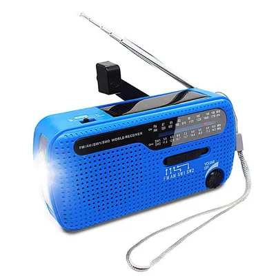 Zdjęcie produktu dla Solar Radio Awaryjne radio z korbką – radio AM/FM z ładowarką USB do telefonu komórkowego, latarką, przenośne, do użytku w sytuacjach awaryjnych na zewnątrz