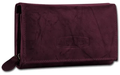 Immagine prodotto di Portafoglio da cintura rosso-marrone da donna, con protezione RFID, in vera pelle, modello Money Maker, codice prodotto D3OPJ704D